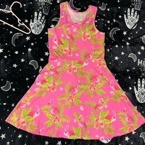 Pink Flamingo and Floral Dress NEW WITHOUT TAGS